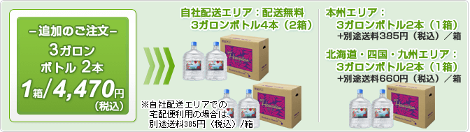 ピュアハワイアン11.4リットルボトル　追加のご注文